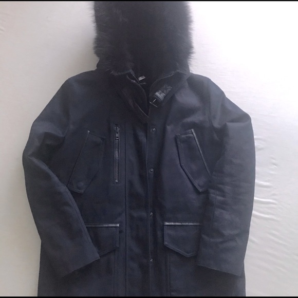 ♥️The Kooples| Navy Military Cargo Parka - UK sz 2 - Picture 7 of 10